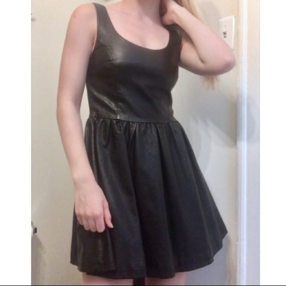 Faux leather dress
